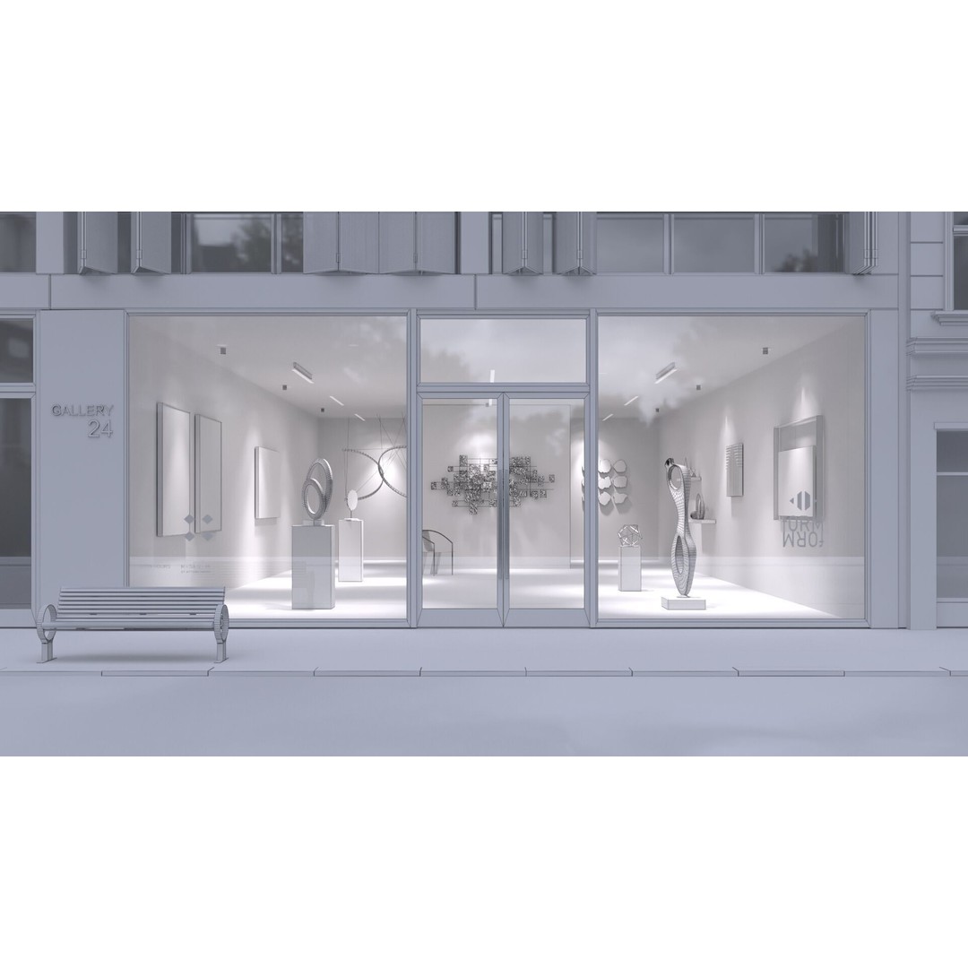Art Gallery 3D Model – Low Poly Interior Scene, FBX, OBJ - View 5