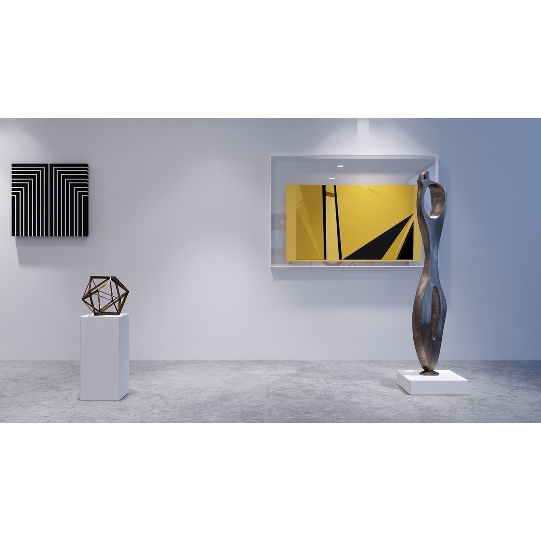 Art Gallery 3D Model – Low Poly Interior Scene, FBX, OBJ - View 7