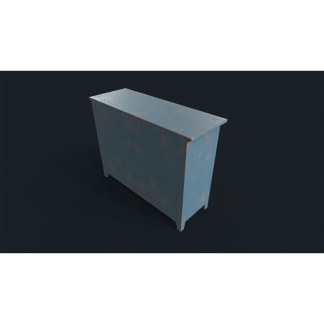 Vintage Buffet 3D Model – Low Poly Kitchen Storage, FBX & OBJ - View 16