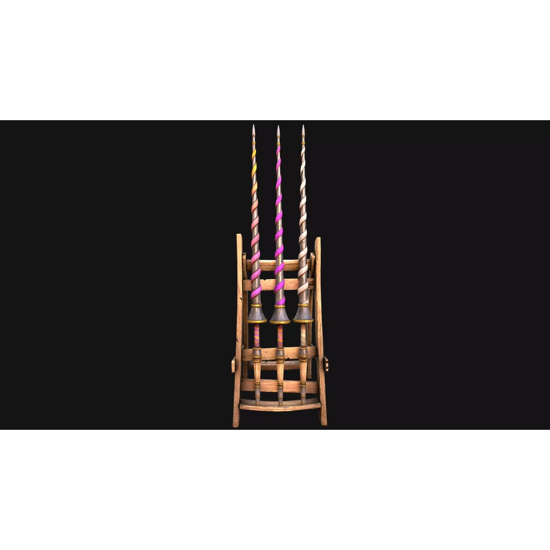Medieval Lance Rack 3D Model – Low Poly Game Asset, FBX & Blender Formats - View 15