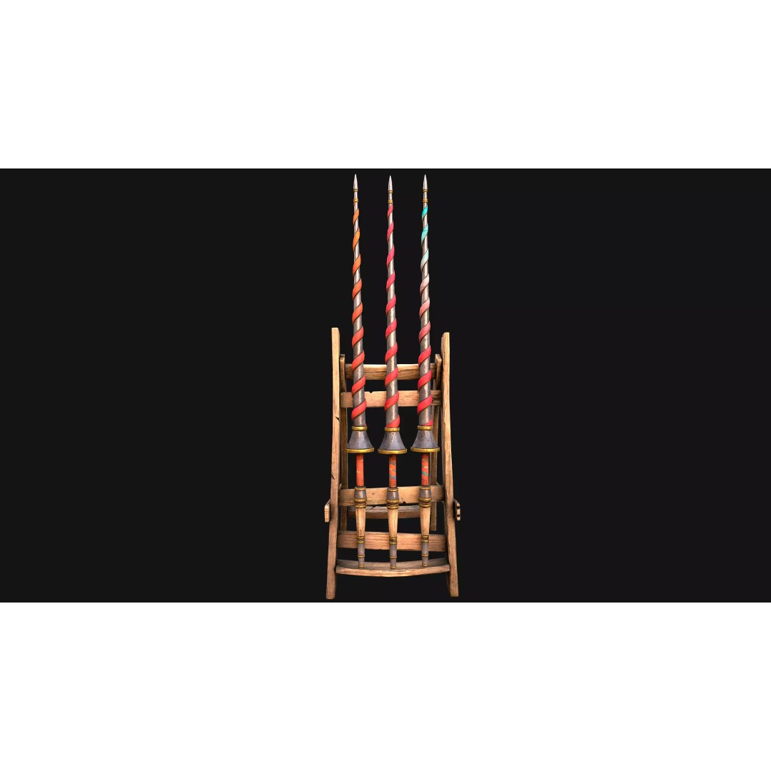Medieval Lance Rack 3D Model – Low Poly Game Asset, FBX & Blender Formats - View 17