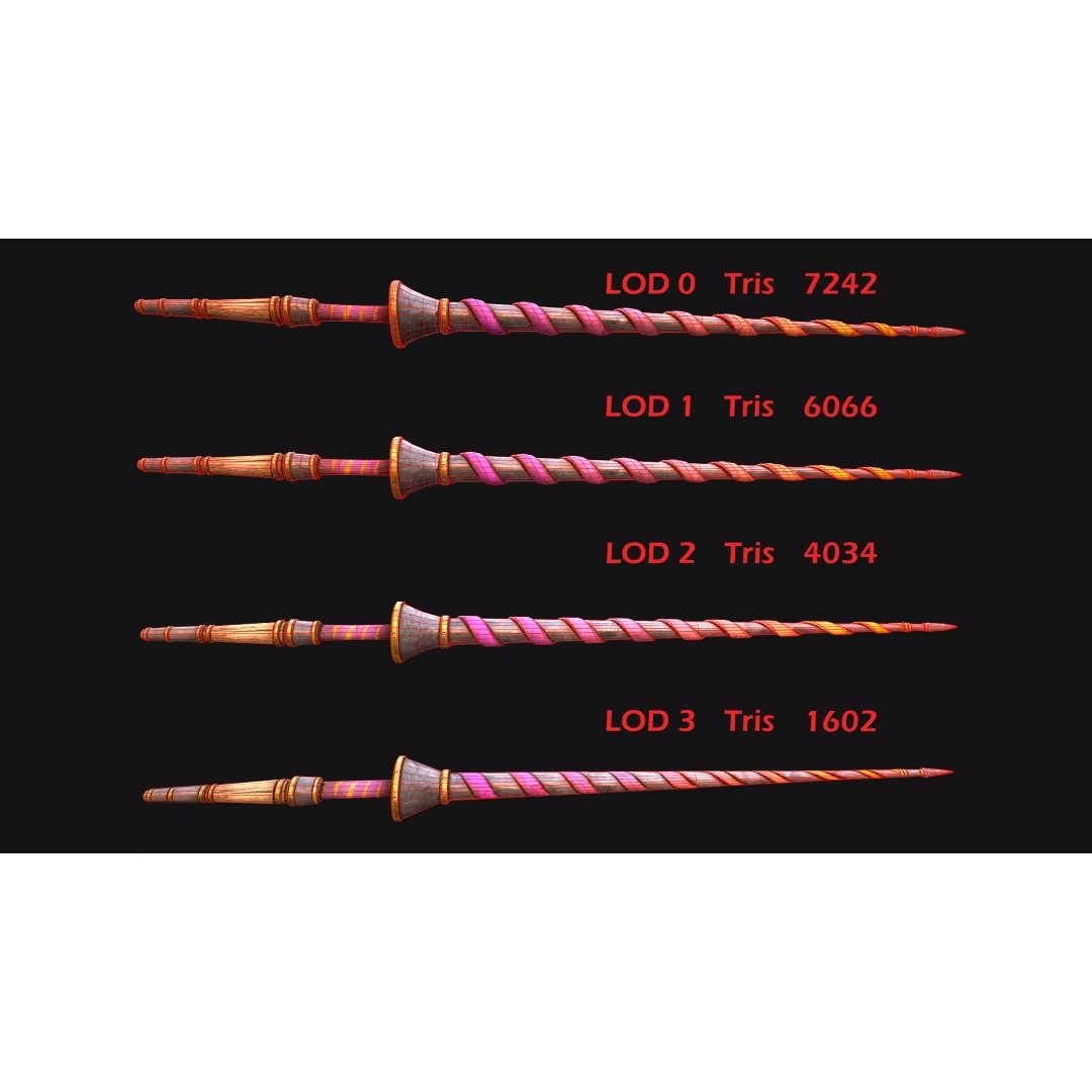 Medieval Lance Rack 3D Model – Low Poly Game Asset, FBX & Blender Formats - View 4