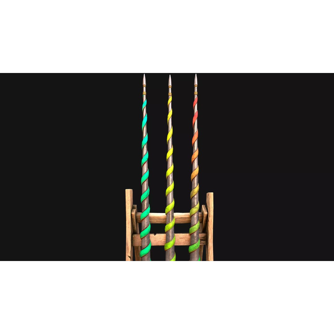 Medieval Lance Rack 3D Model – Low Poly Game Asset, FBX & Blender Formats - View 43