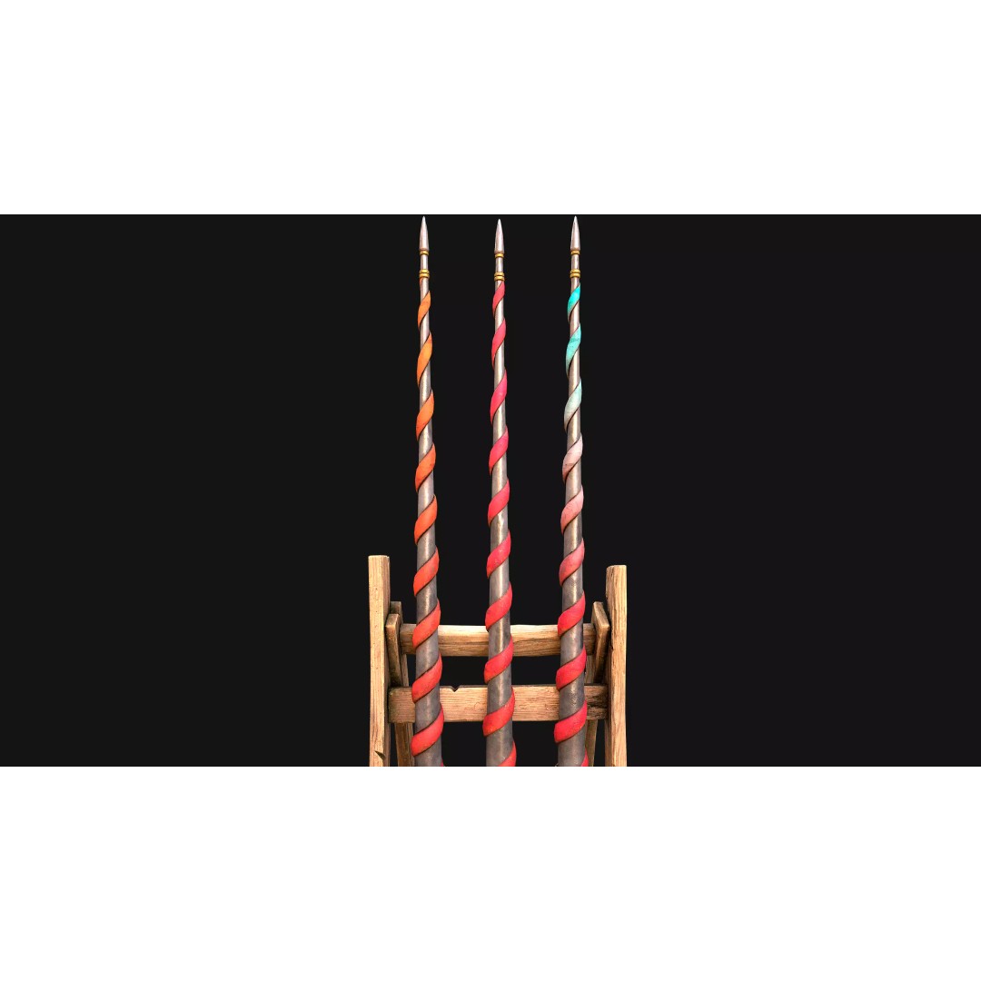 Medieval Lance Rack 3D Model – Low Poly Game Asset, FBX & Blender Formats - View 44