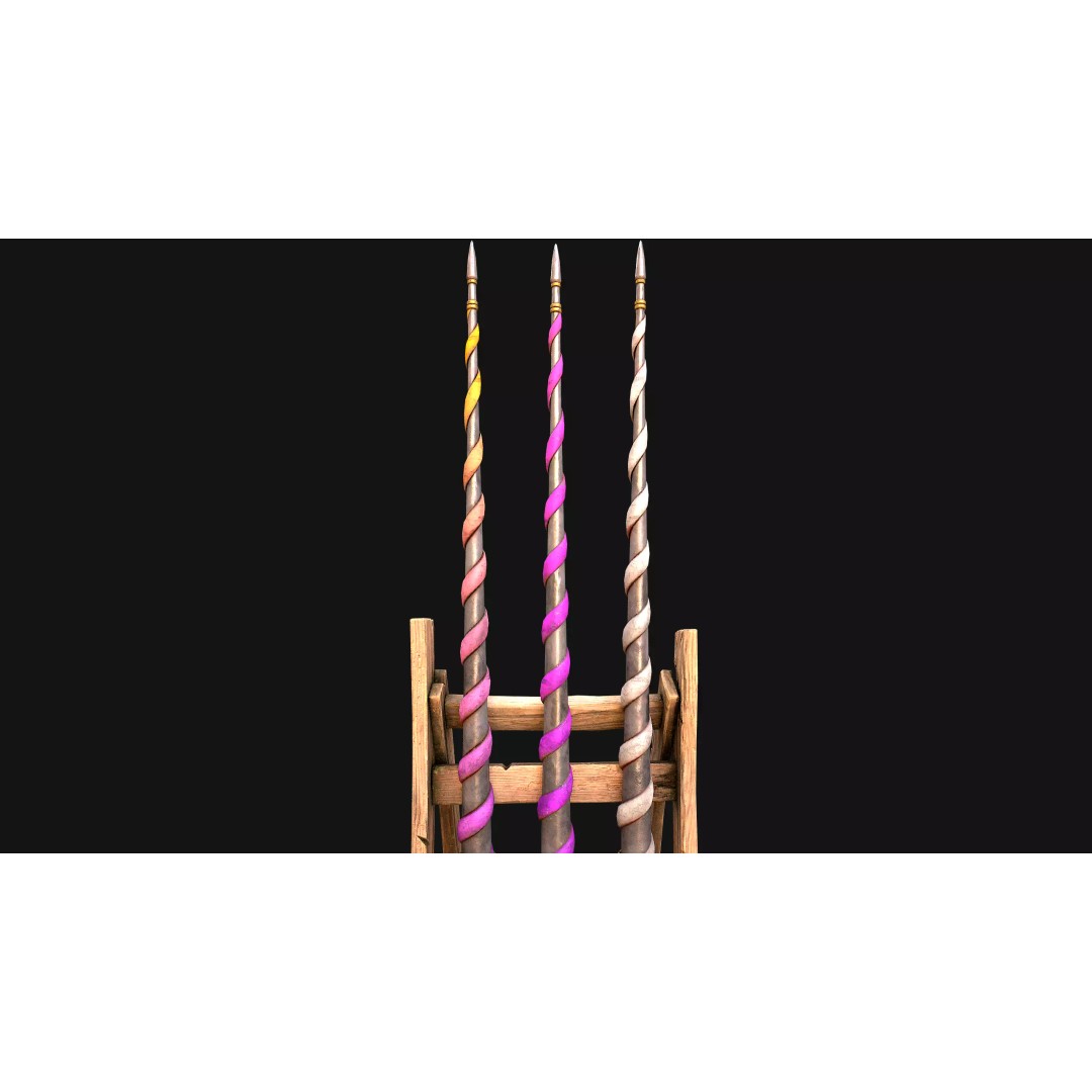 Medieval Lance Rack 3D Model – Low Poly Game Asset, FBX & Blender Formats - View 45