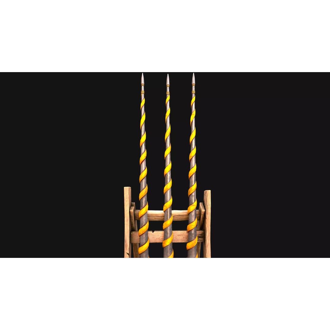Medieval Lance Rack 3D Model – Low Poly Game Asset, FBX & Blender Formats - View 46