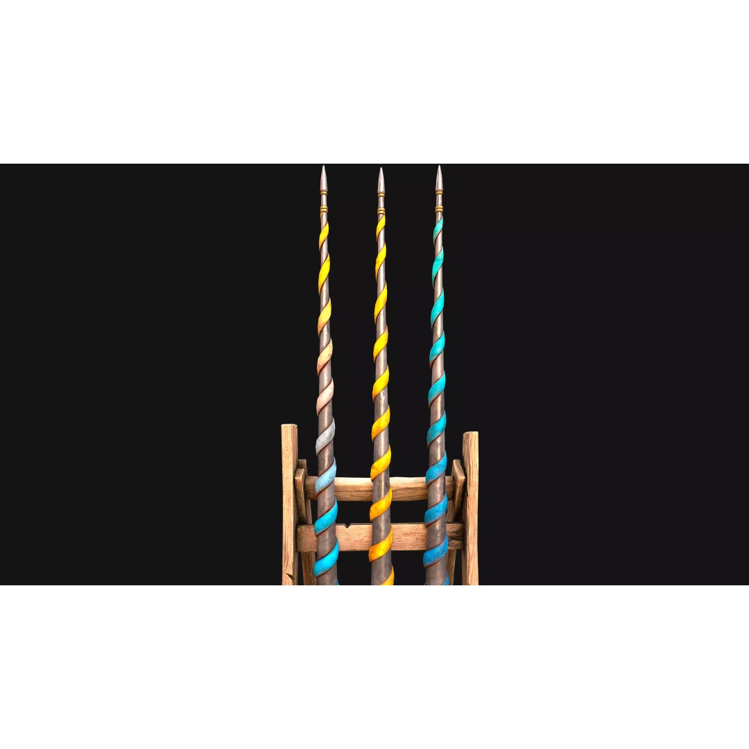 Medieval Lance Rack 3D Model – Low Poly Game Asset, FBX & Blender Formats - View 47