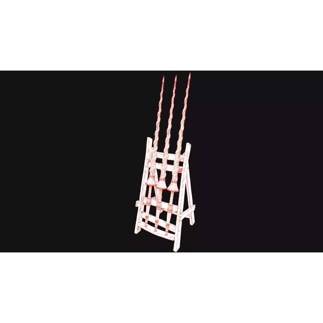 Medieval Lance Rack 3D Model – Low Poly Game Asset, FBX & Blender Formats - View 48