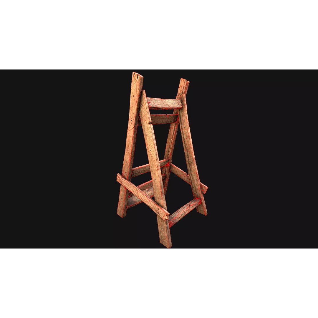 Medieval Lance Rack 3D Model – Low Poly Game Asset, FBX & Blender Formats - View 49