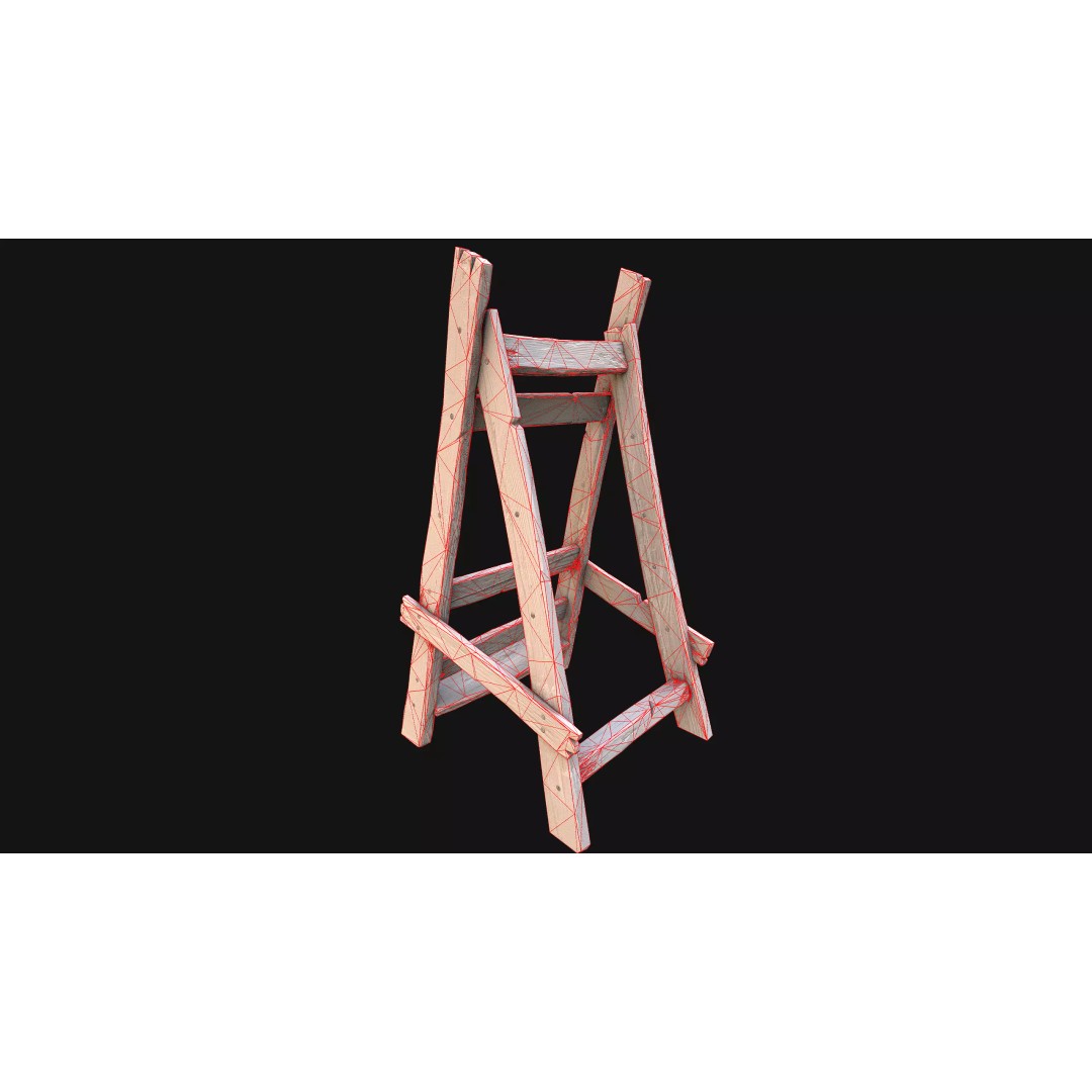 Medieval Lance Rack 3D Model – Low Poly Game Asset, FBX & Blender Formats - View 53