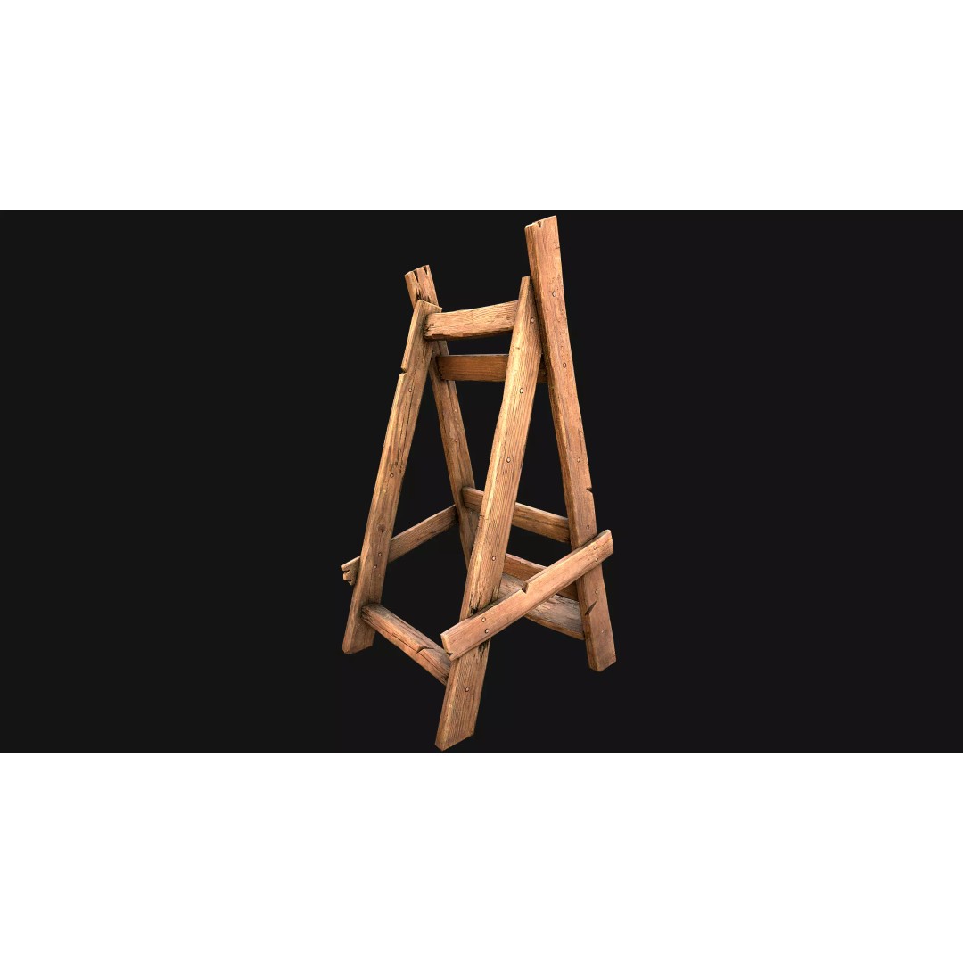 Medieval Lance Rack 3D Model – Low Poly Game Asset, FBX & Blender Formats - View 54