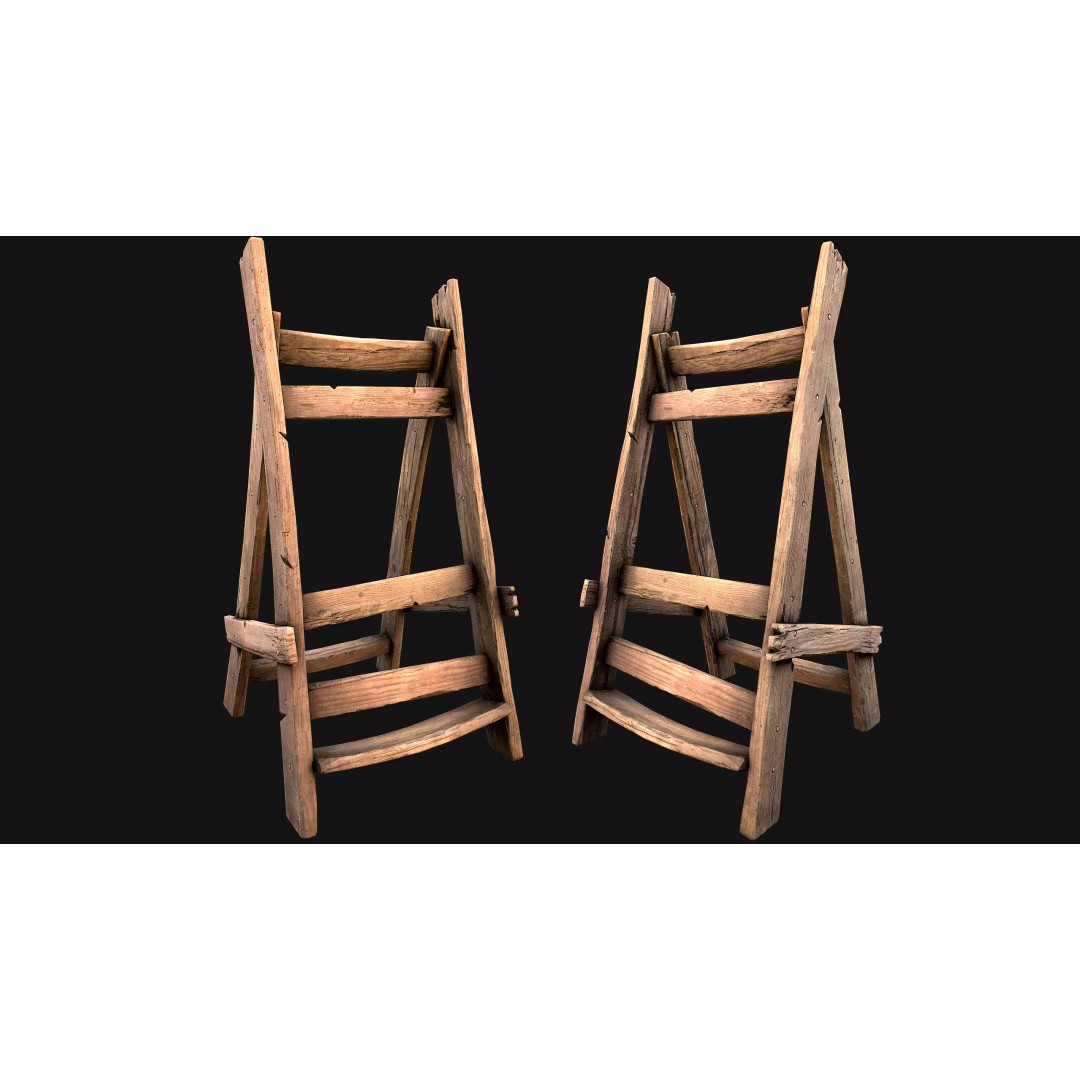 Medieval Lance Rack 3D Model – Low Poly Game Asset, FBX & Blender Formats - View 7
