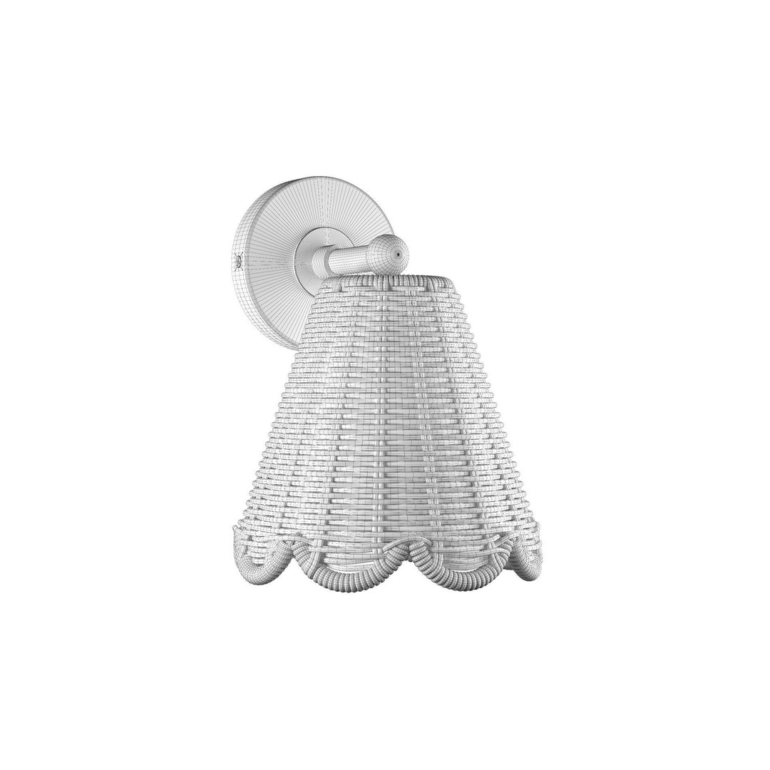 Kismet Hanging Wicker Rattan Sconce 3D Model – High Poly PBR Interior Asset, FBX