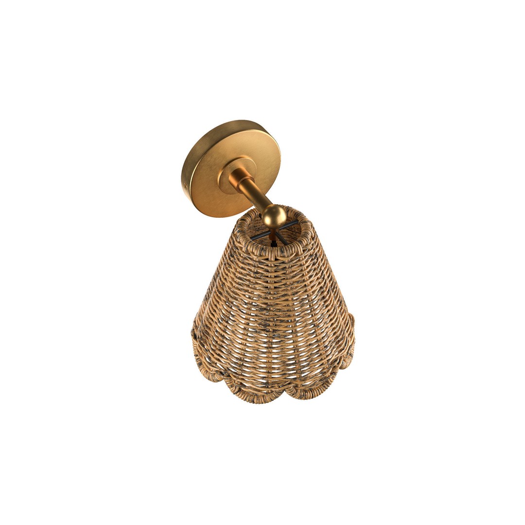 Kismet Hanging Wicker Rattan Sconce 3D Model – High Poly PBR Interior Asset, FBX - View 4