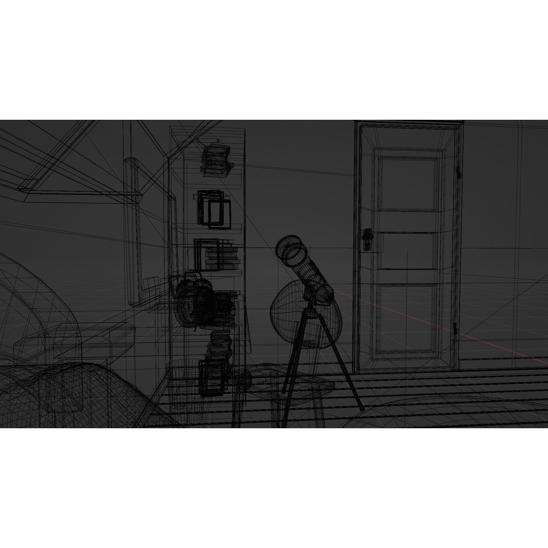Cartoon Room 003 3D Model – Low Poly Interior Asset, Blender, FBX - View 11