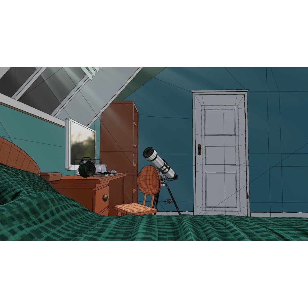 Cartoon Room 003 3D Model – Low Poly Interior Asset, Blender, FBX - View 13