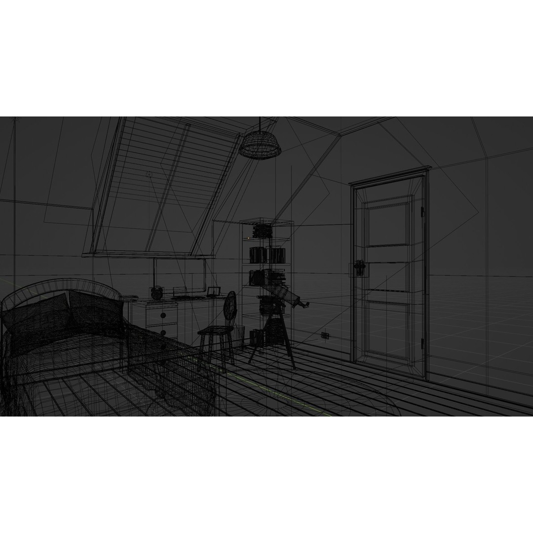 Cartoon Room 003 3D Model – Low Poly Interior Asset, Blender, FBX - View 15