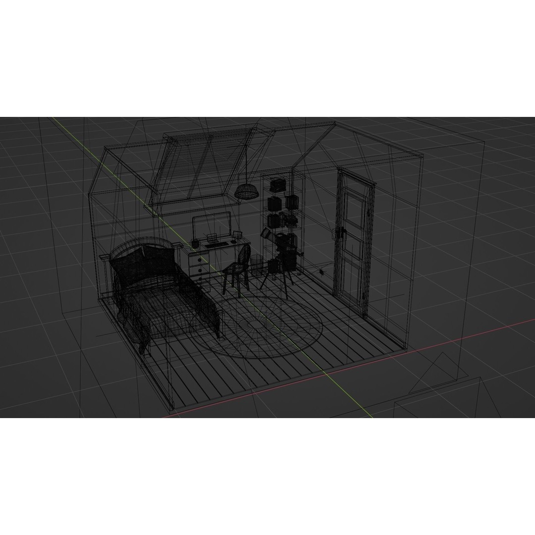 Cartoon Room 003 3D Model – Low Poly Interior Asset, Blender, FBX - View 19
