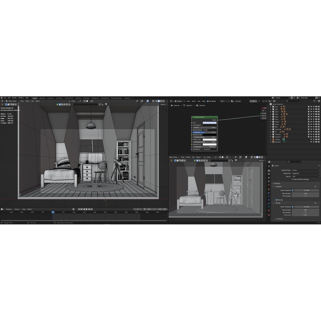 Cartoon Room 003 3D Model – Low Poly Interior Asset, Blender, FBX - View 22