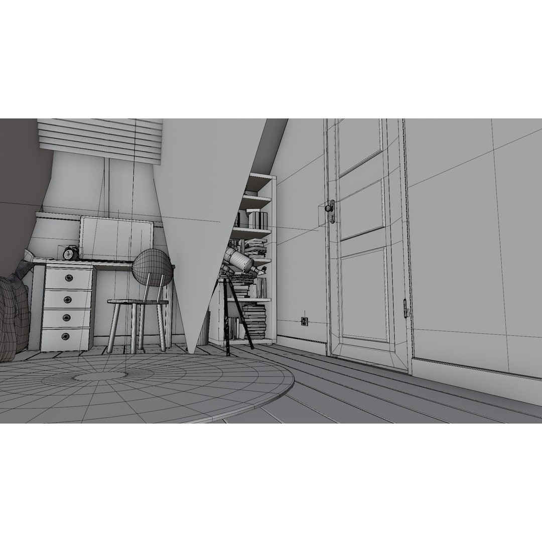 Cartoon Room 003 3D Model – Low Poly Interior Asset, Blender, FBX - View 5