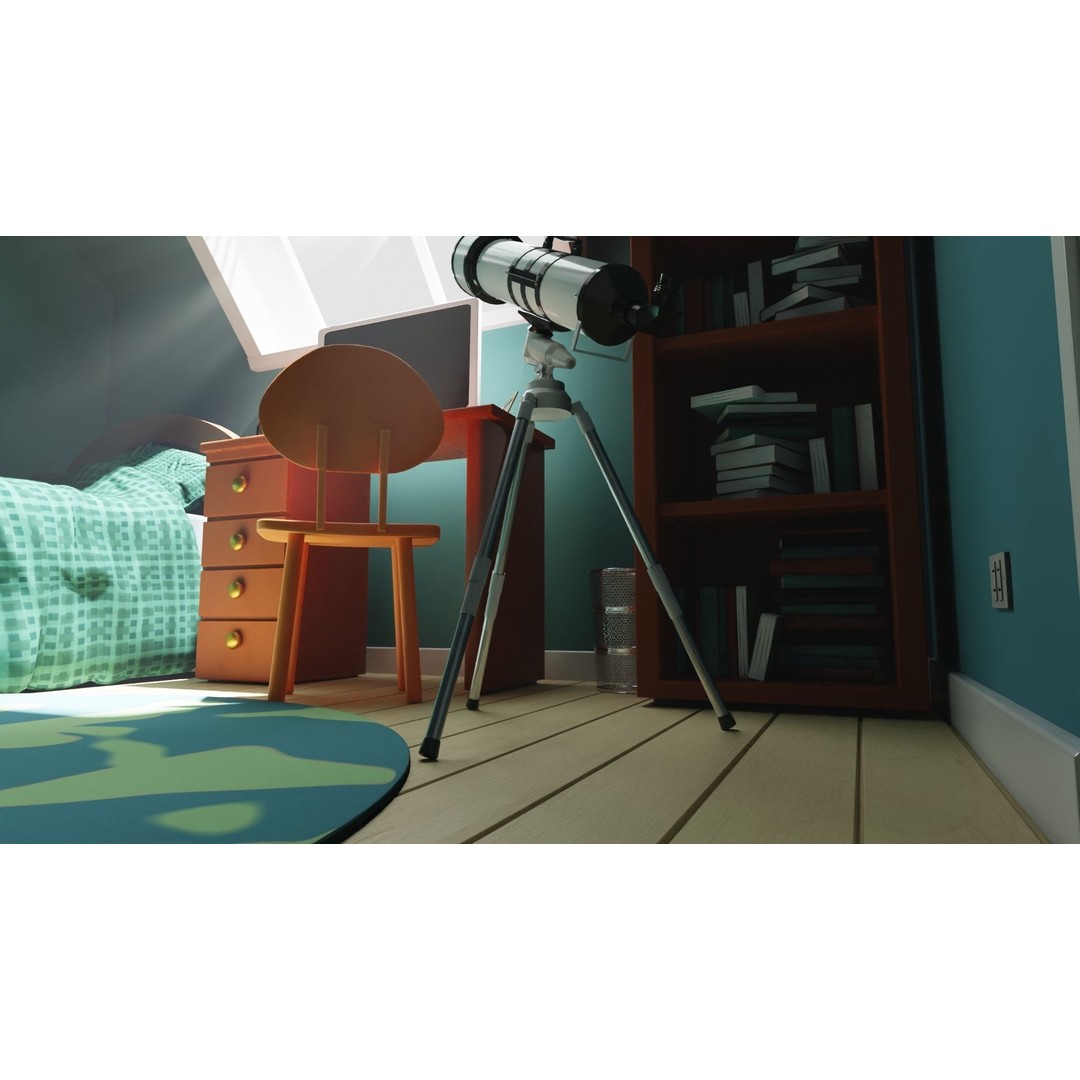 Cartoon Room 003 3D Model – Low Poly Interior Asset, Blender, FBX - View 7