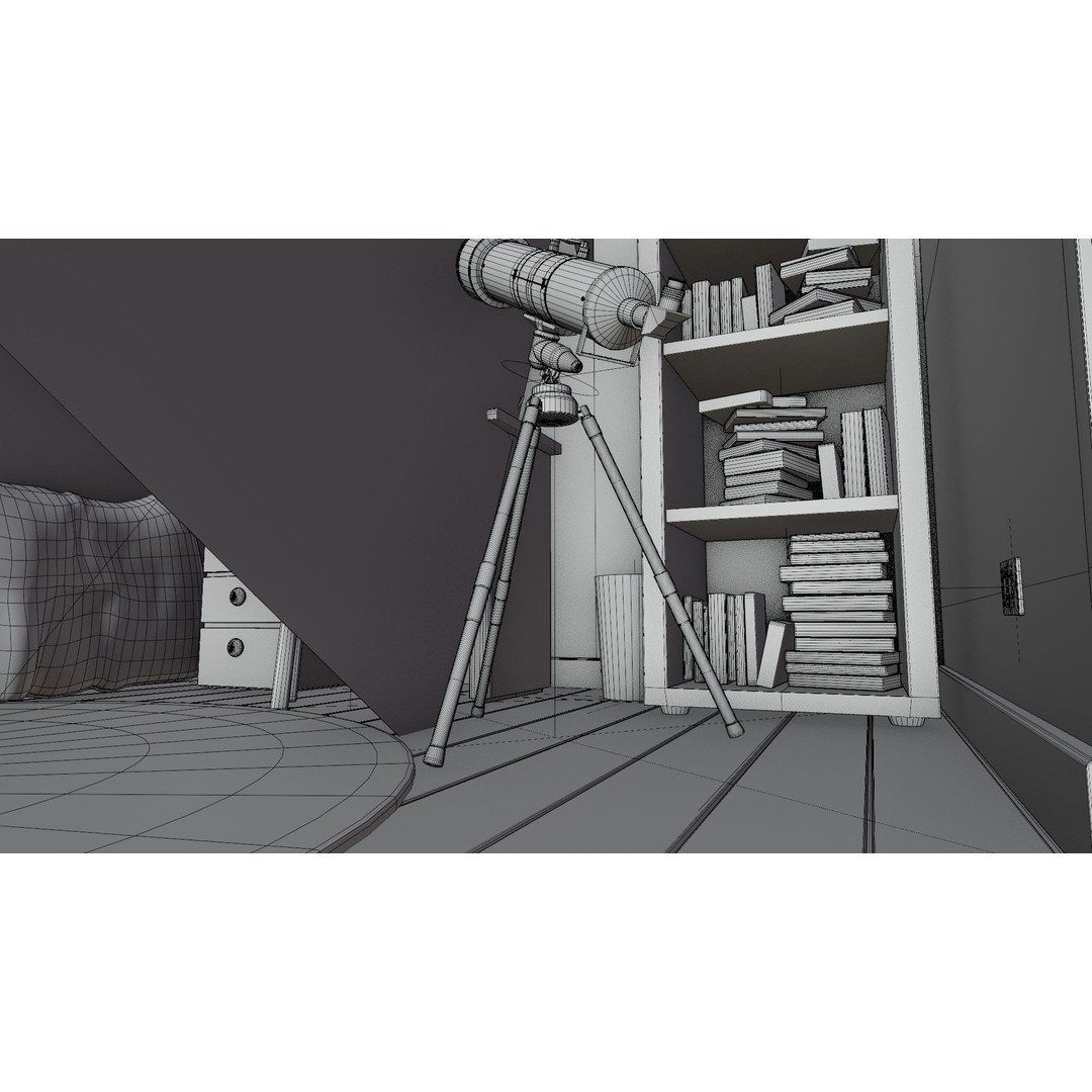 Cartoon Room 003 3D Model – Low Poly Interior Asset, Blender, FBX - View 8