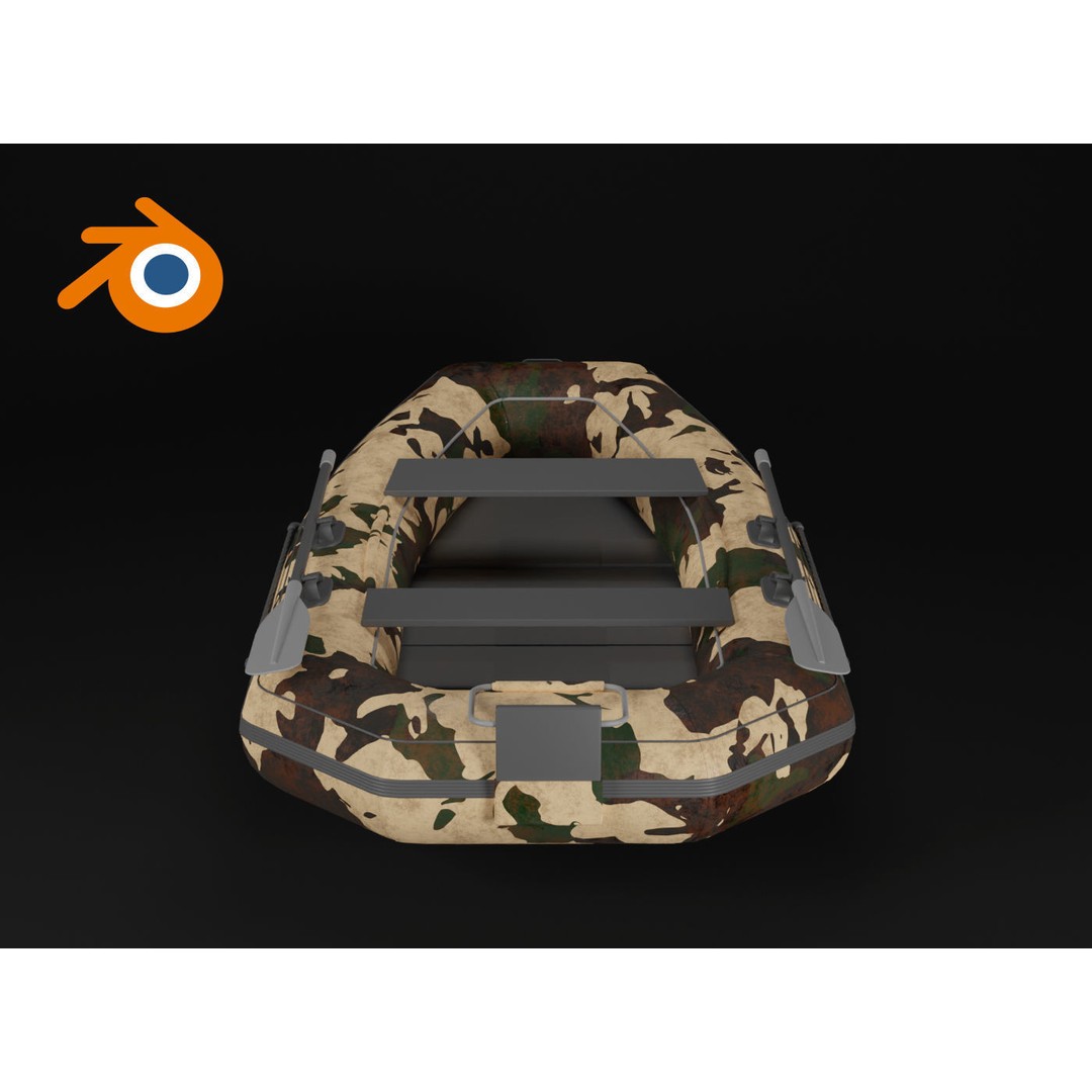 Inflatable Military Boat 3D Model – High Poly PBR Watercraft, Blender - View 8
