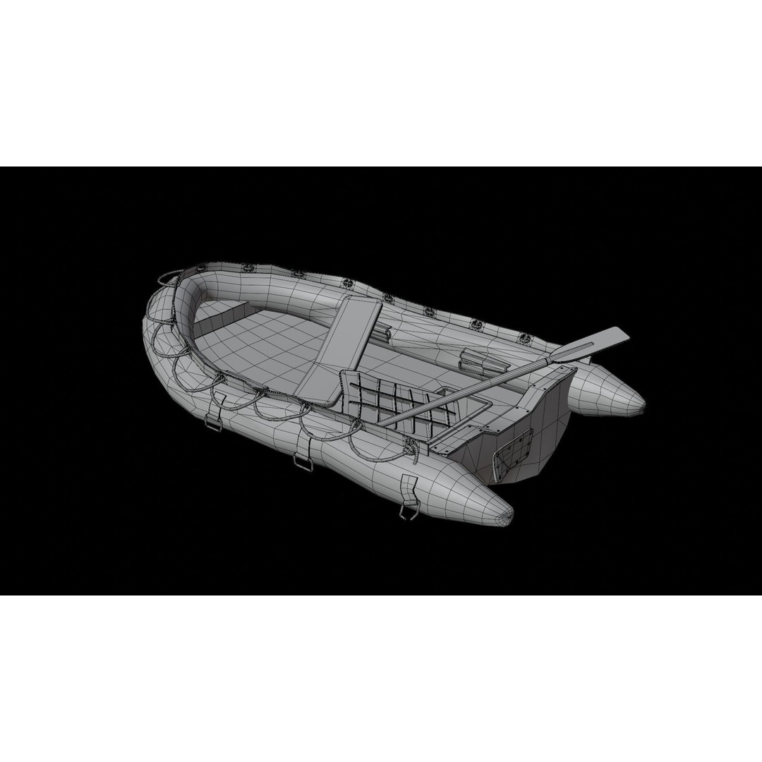 Broken Inflatable Boat 3D Model – Low Poly PBR Game Asset, FBX - View 16