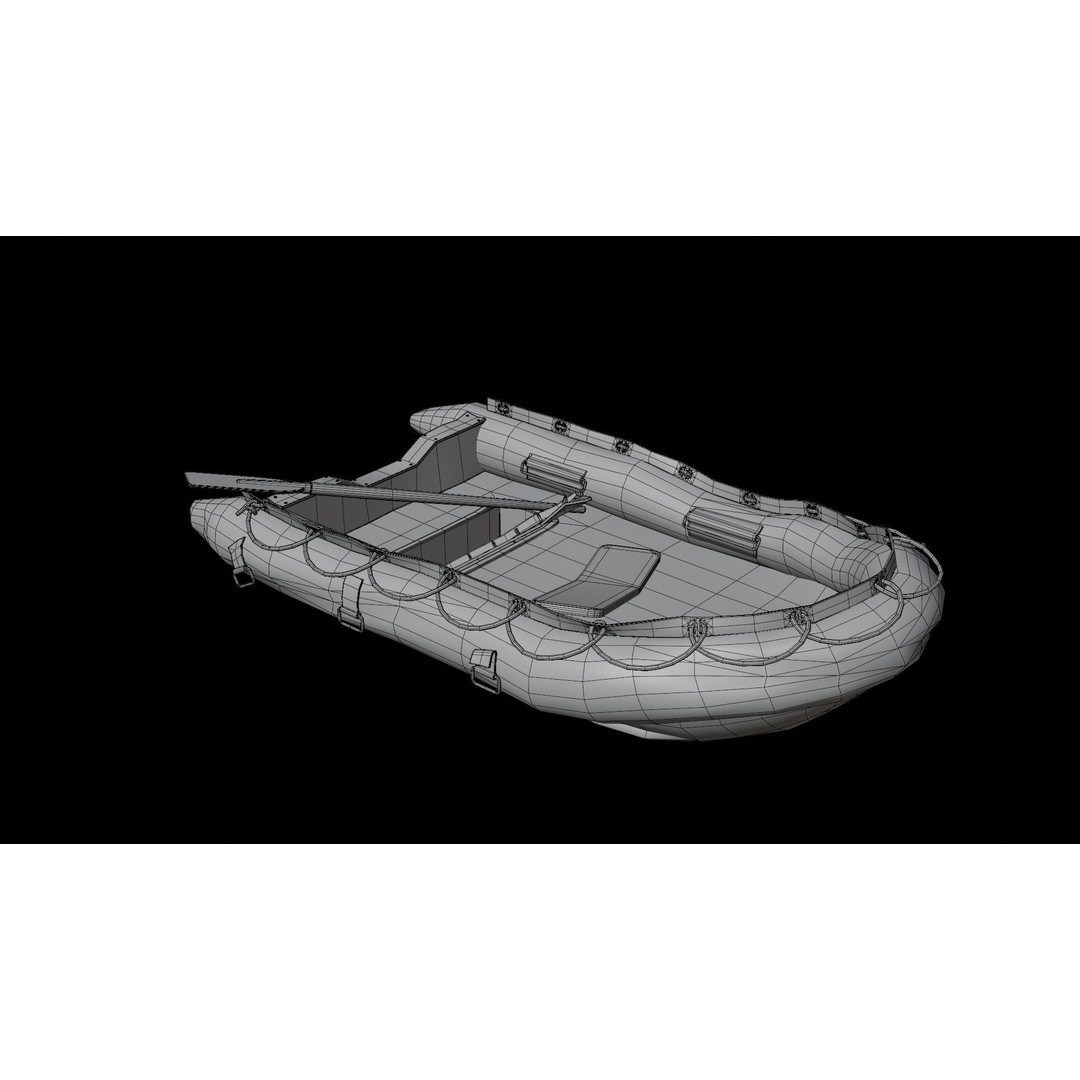 Broken Inflatable Boat 3D Model – Low Poly PBR Game Asset, FBX - View 18