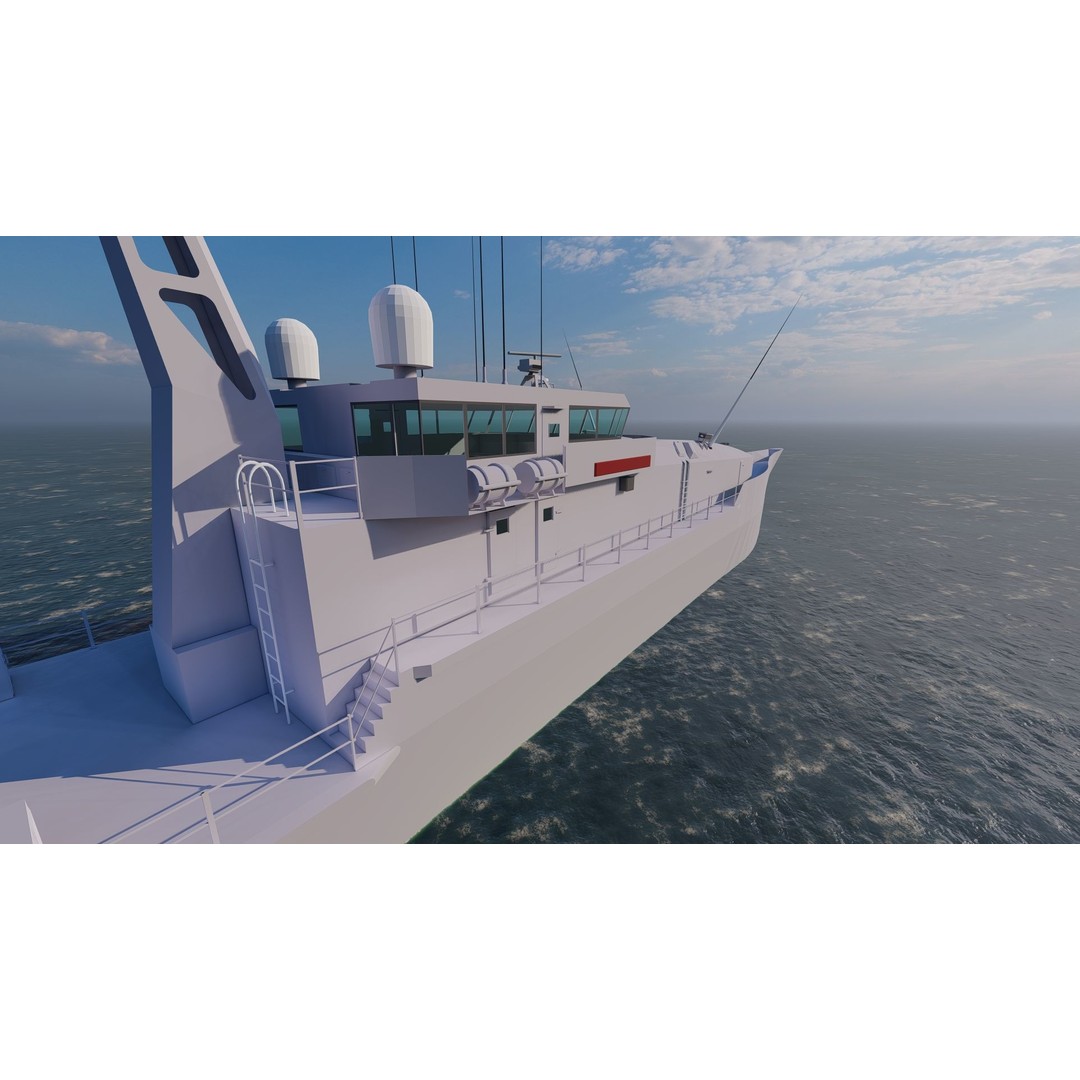 Frigate 3D Model – Military Warship with Rigging and PBR Textures - View 5