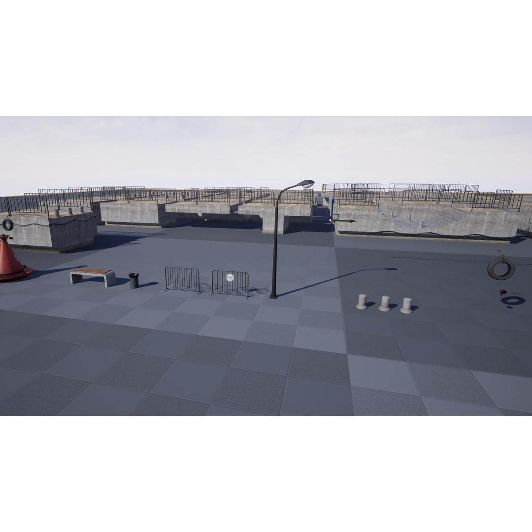 Concrete Pier 3D Model – Low Poly Bridge Asset for Marina, FBX - View 14