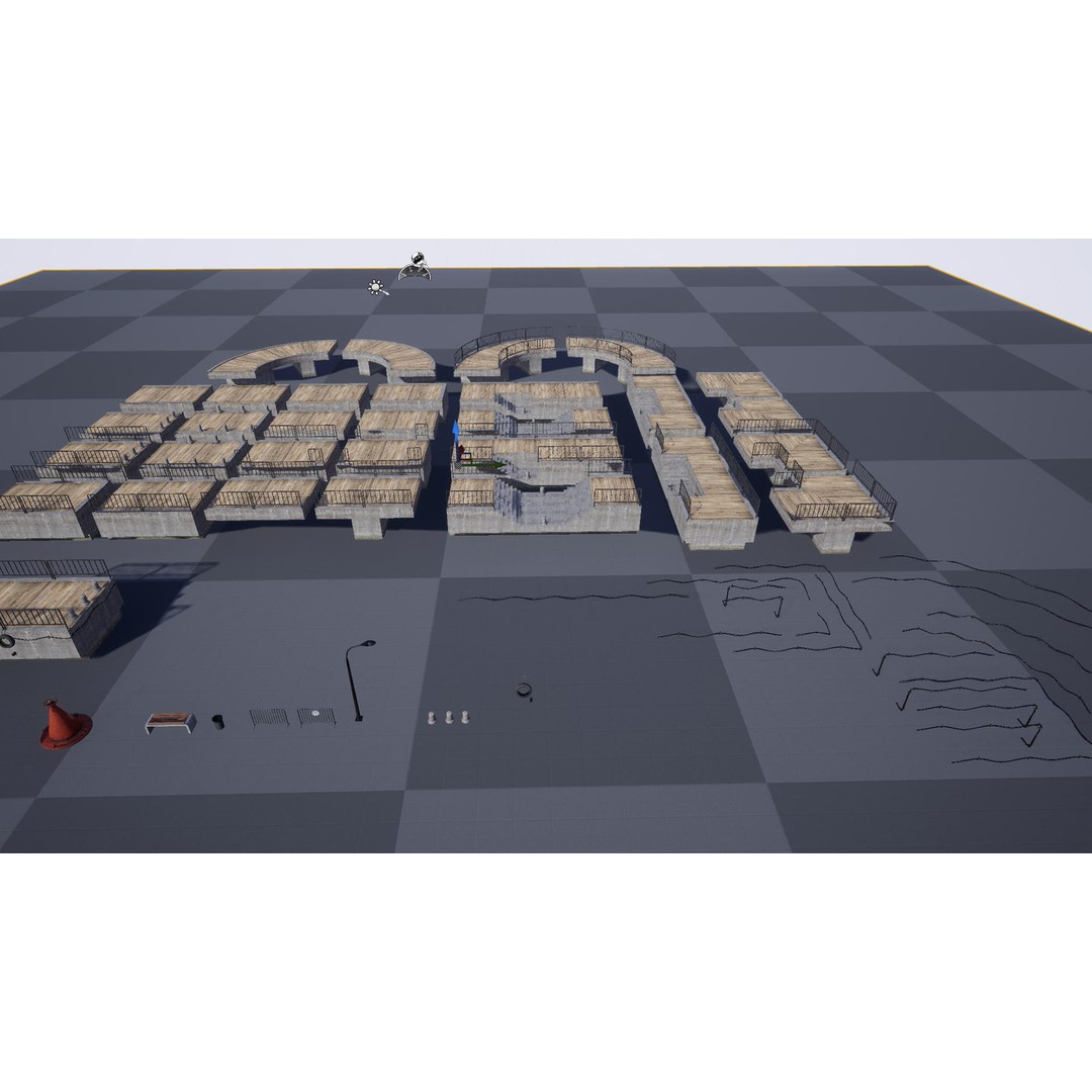 Concrete Pier 3D Model – Low Poly Bridge Asset for Marina, FBX - View 16