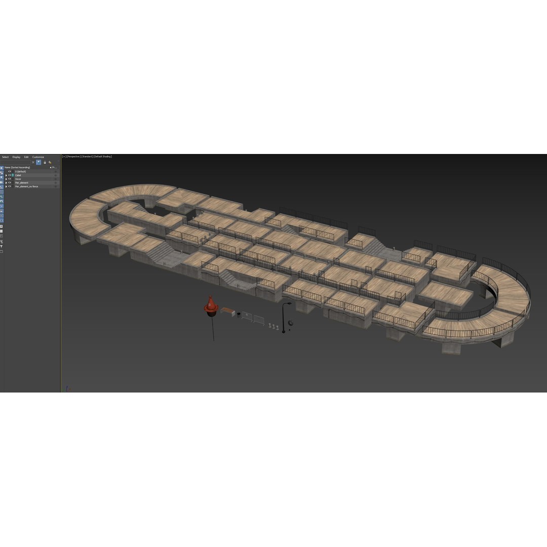 Concrete Pier 3D Model – Low Poly Bridge Asset for Marina, FBX - View 22
