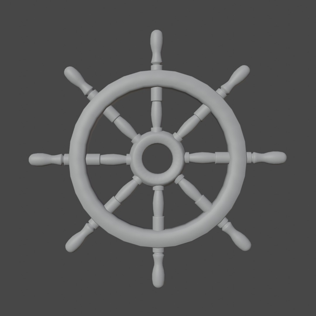 Vessel Wheel 02 3D Model – Low Poly Ship Part, PBR Textured, FBX - View 10