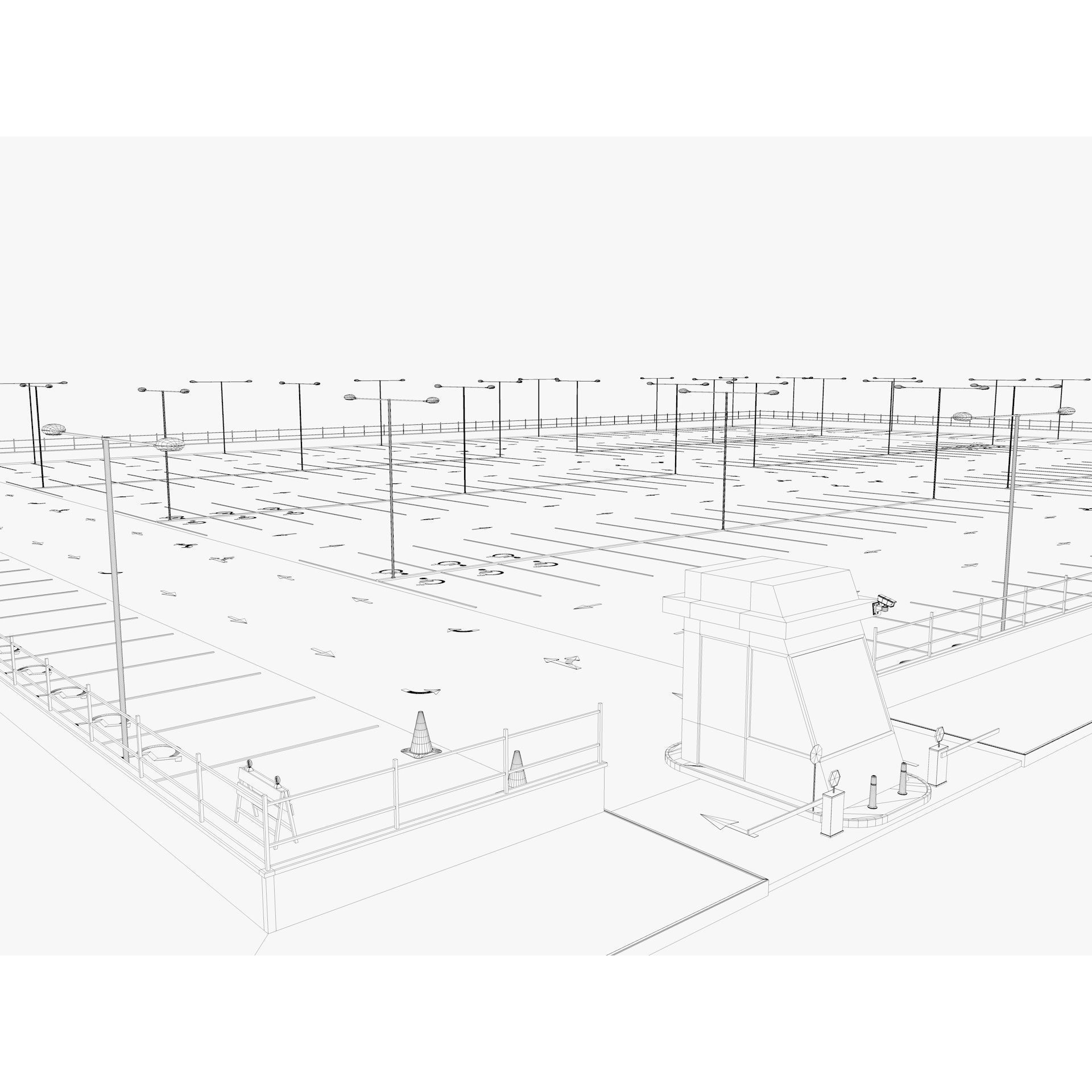 Parking Lot - Game-Ready 3D Model - View 12