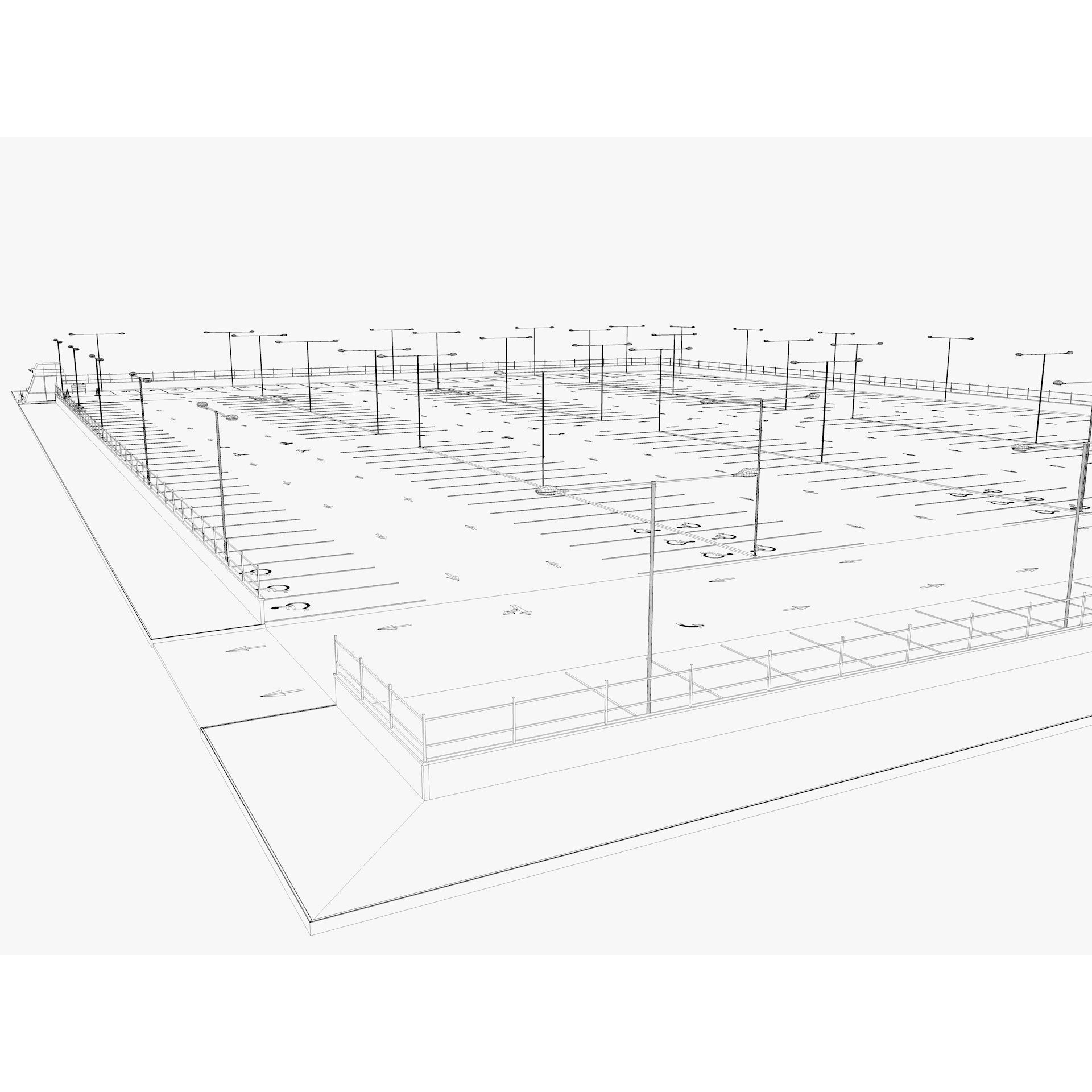 Parking Lot - Game-Ready 3D Model - View 13