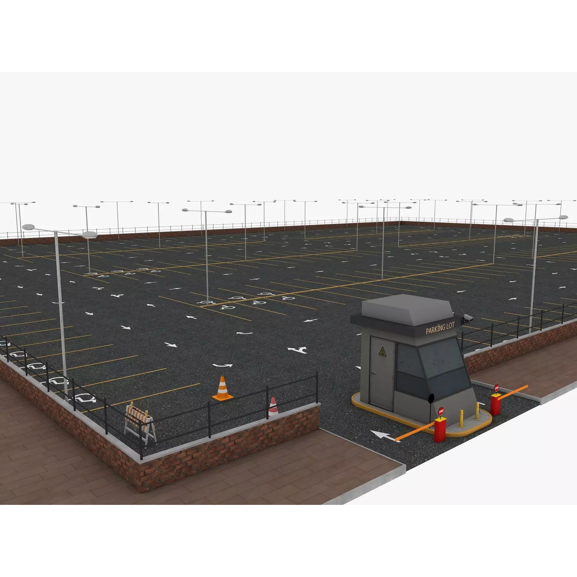 Parking Lot - Game-Ready 3D Model - View 2