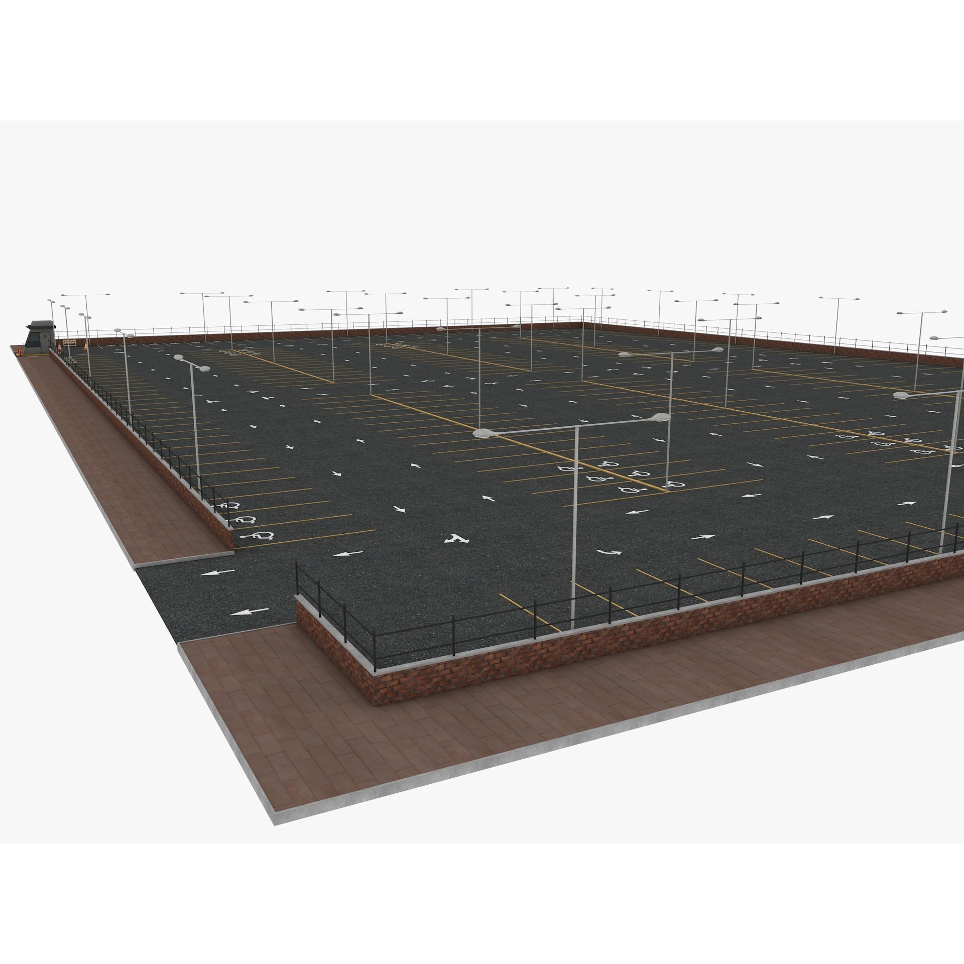 Parking Lot - Game-Ready 3D Model - View 7