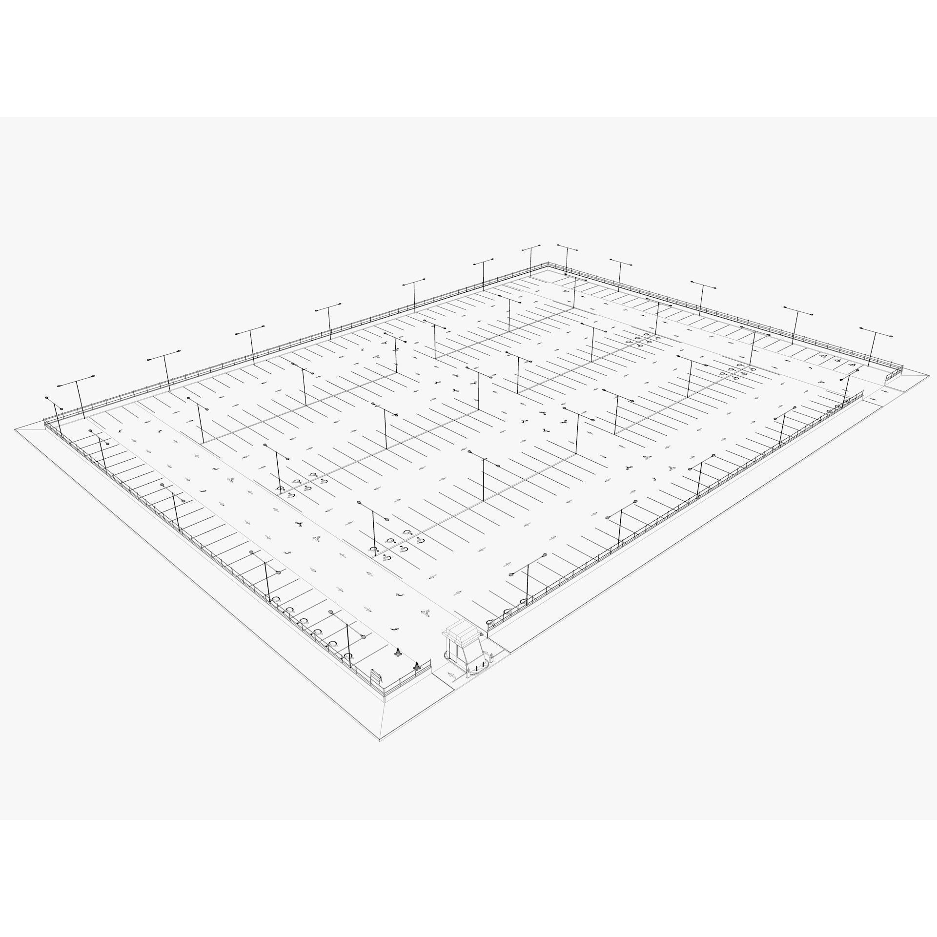 Parking Lot - Game-Ready 3D Model - View 8