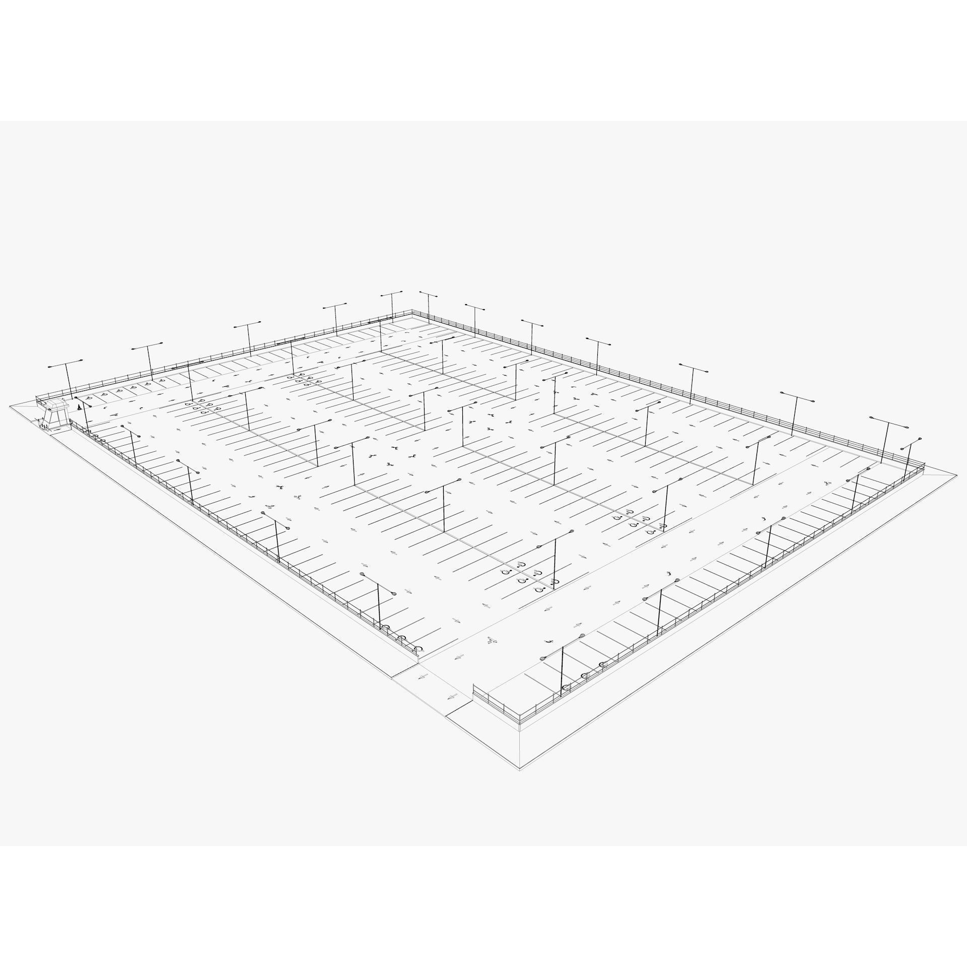 Parking Lot - Game-Ready 3D Model - View 9