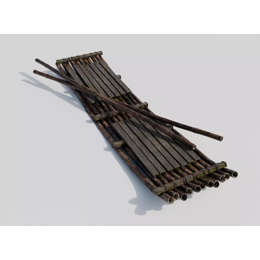 Raft 3D Model – Low Poly Game Ready Watercraft, FBX - View 5