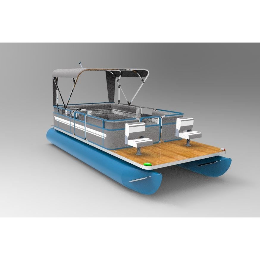 Lake Pontoon Boat 3D Model – Recreational Watercraft with Detailed Features