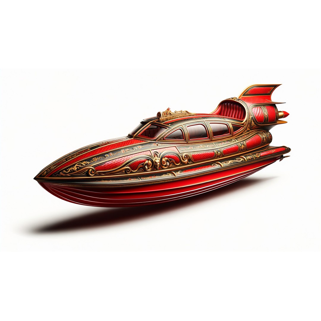 Historical Airboat 3D Model – PBR Textured Watercraft, FBX