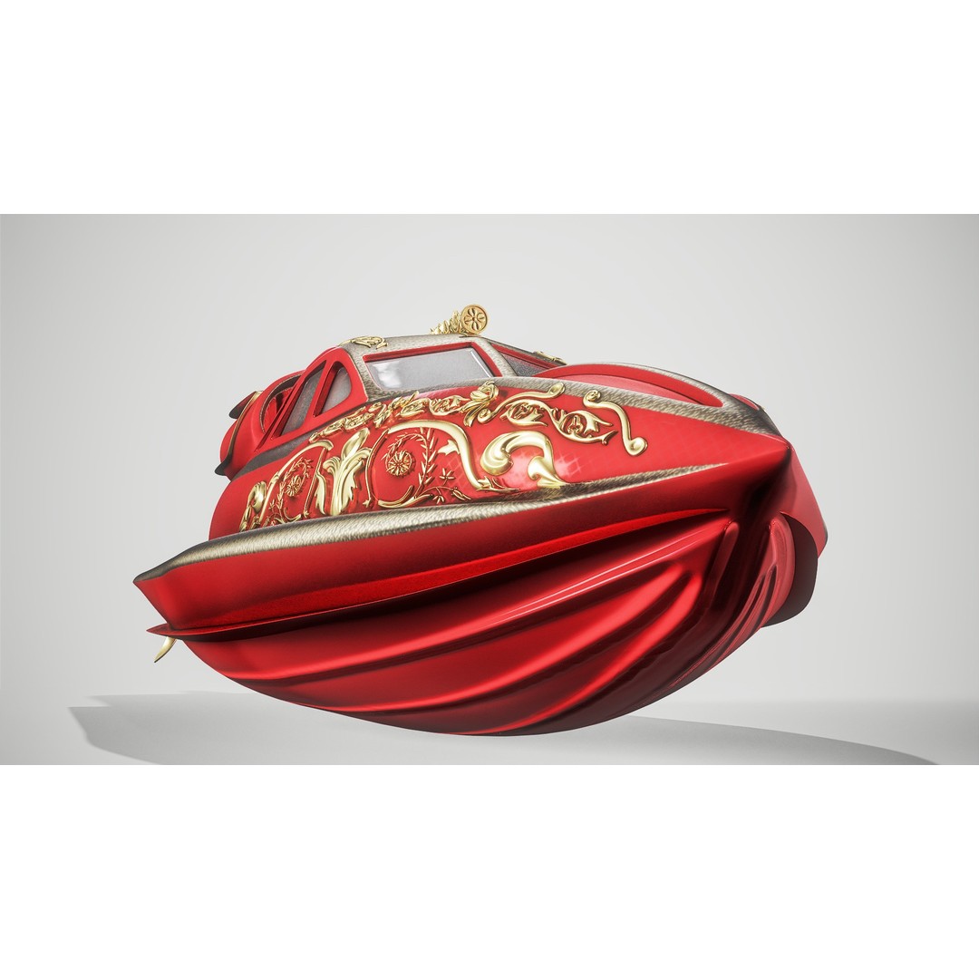 Historical Airboat 3D Model – PBR Textured Watercraft, FBX - View 3