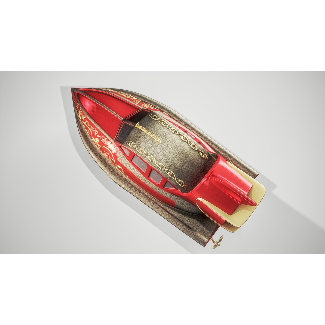 Historical Airboat 3D Model – PBR Textured Watercraft, FBX - View 5