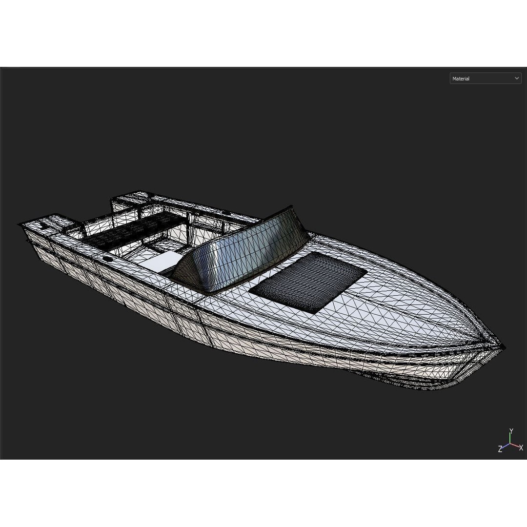 Boat 3D Model – High Poly Watercraft with PBR Textures, FBX/OBJ
