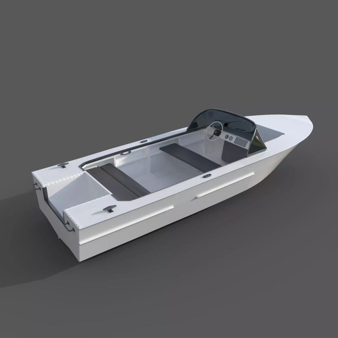Boat 3D Model – High Poly Watercraft with PBR Textures, FBX/OBJ - View 2