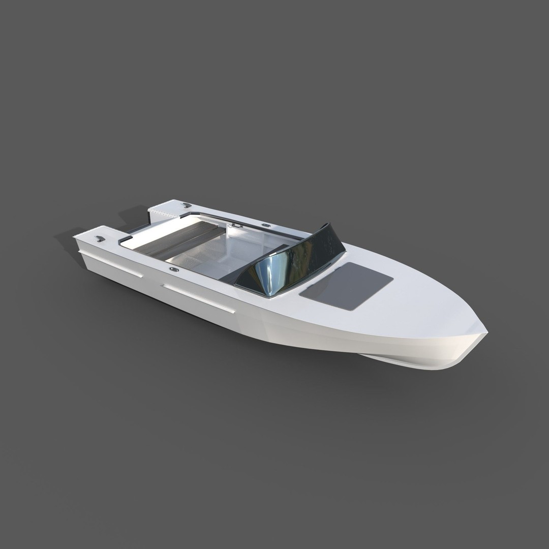 Boat 3D Model – High Poly Watercraft with PBR Textures, FBX/OBJ - View 3