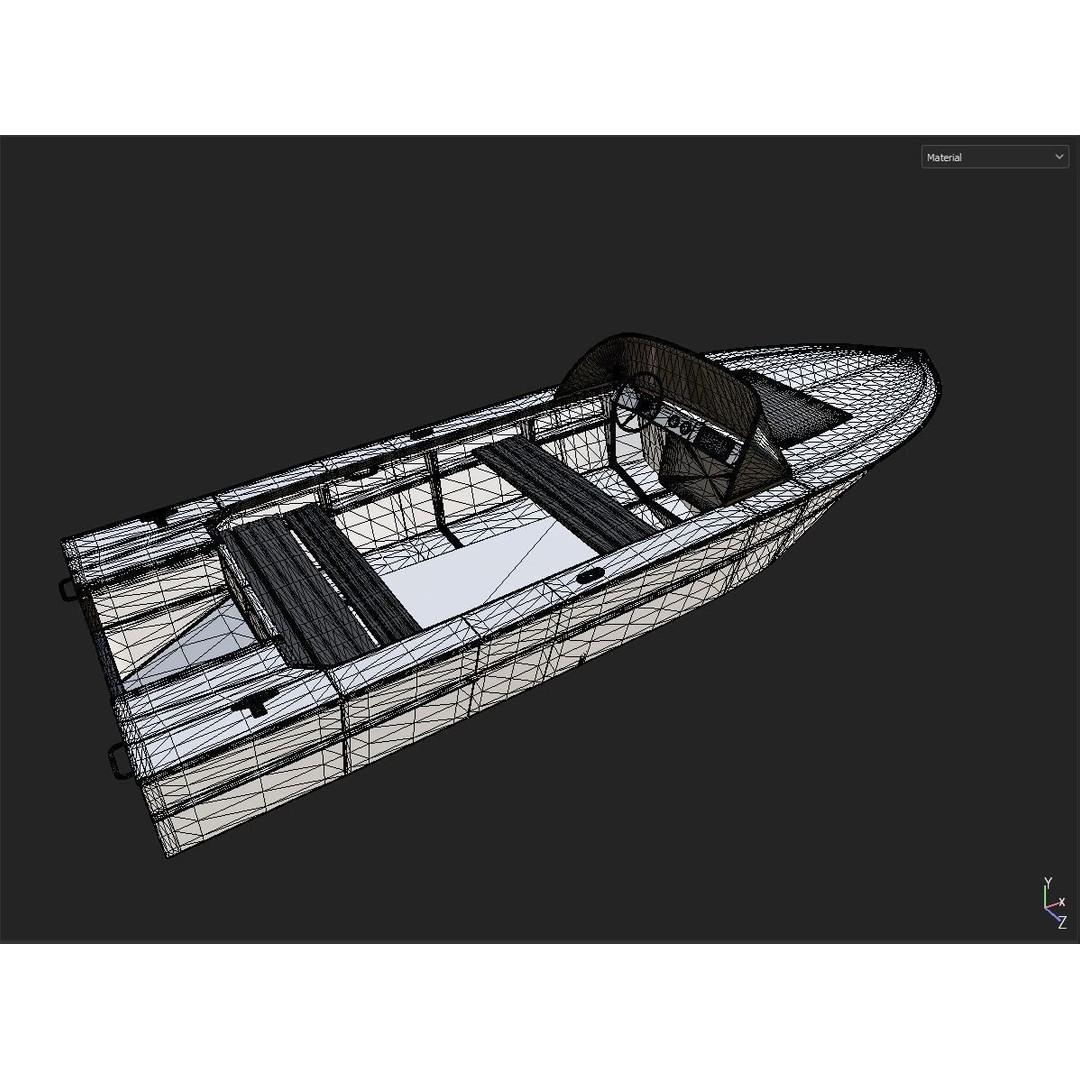 Boat 3D Model – High Poly Watercraft with PBR Textures, FBX/OBJ - View 8