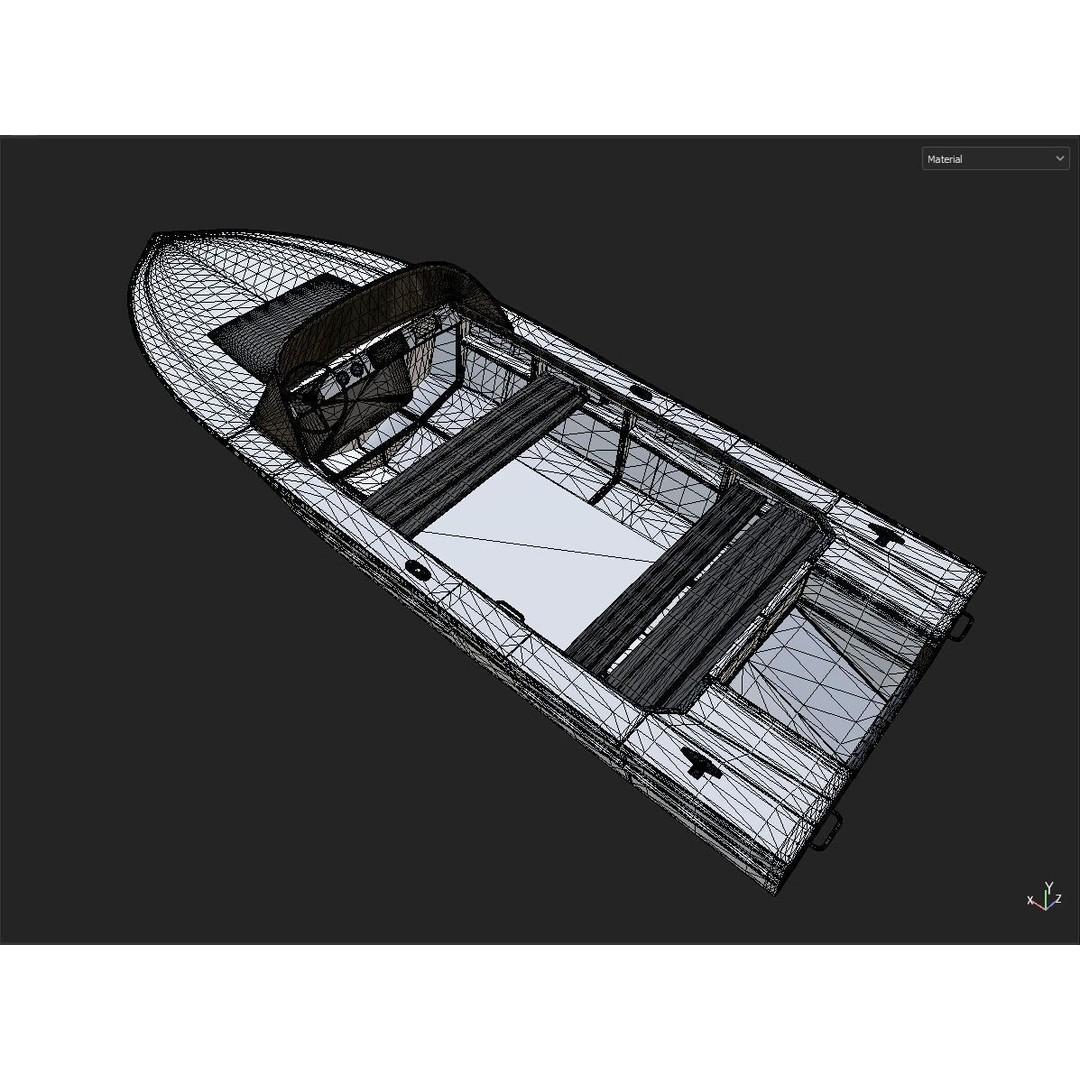 Boat 3D Model – High Poly Watercraft with PBR Textures, FBX/OBJ - View 9